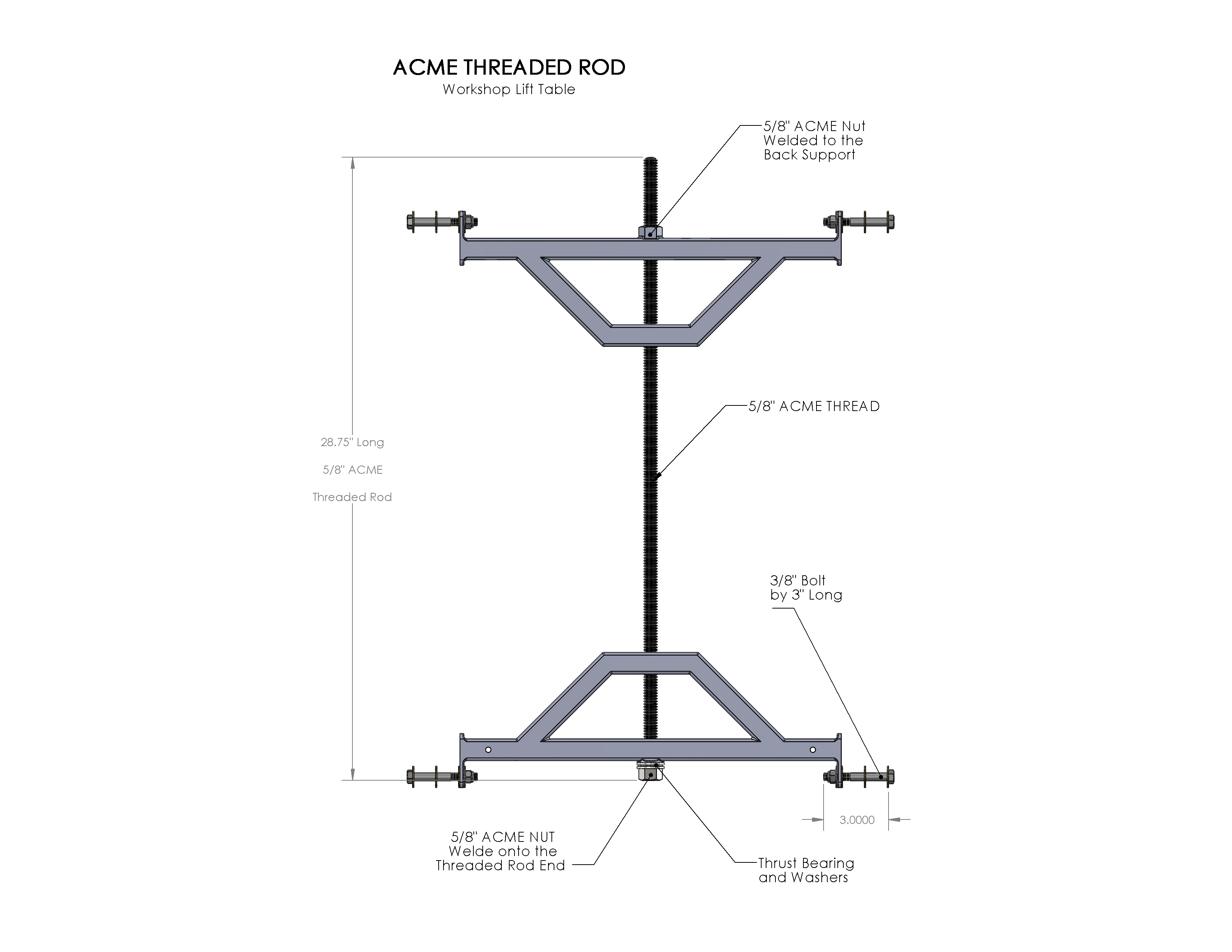 DIY Lift Table自制升降台模型3D图纸 Solidworks设计(1)